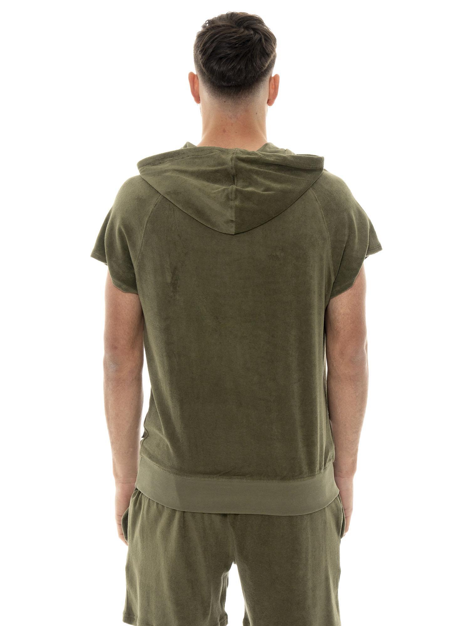 Sweat-shirts sans manches en coton éponge Leone Natural pour hommes 5/6