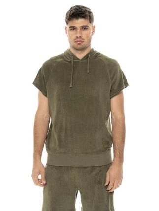Sweat-shirts sans manches en coton éponge Leone Natural pour hommes