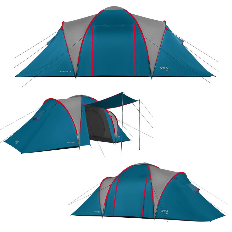 Namiot Kempingowy Highland Nils Camp Nc6031 Niebiesko- Jasno Szary