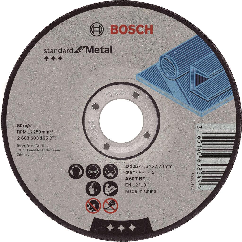 Bosch Professional 125 mm Metal Cutting Disc, 1.6 mm, 22/23 mm Bore.
