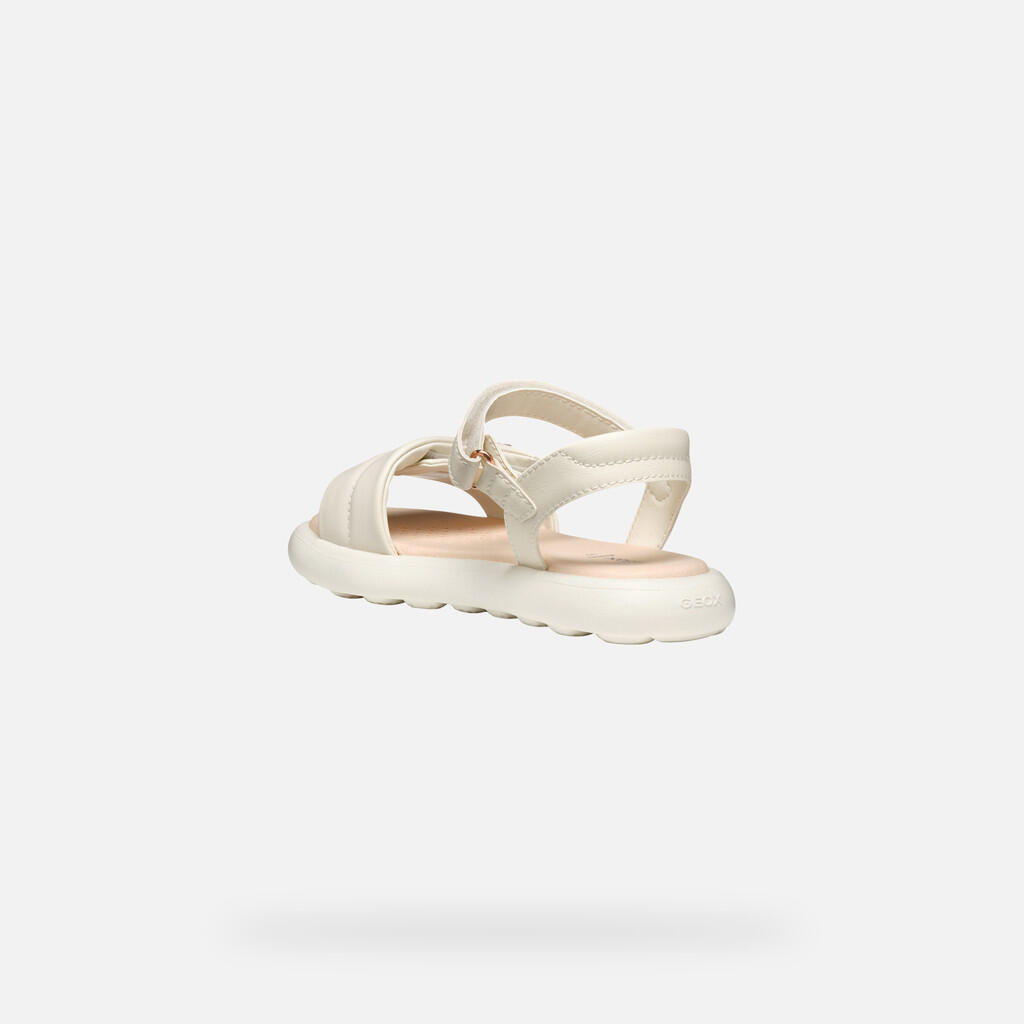 Sandales Fille J SANDAL PUFFYPOP GI Ivoire Clair 5/7