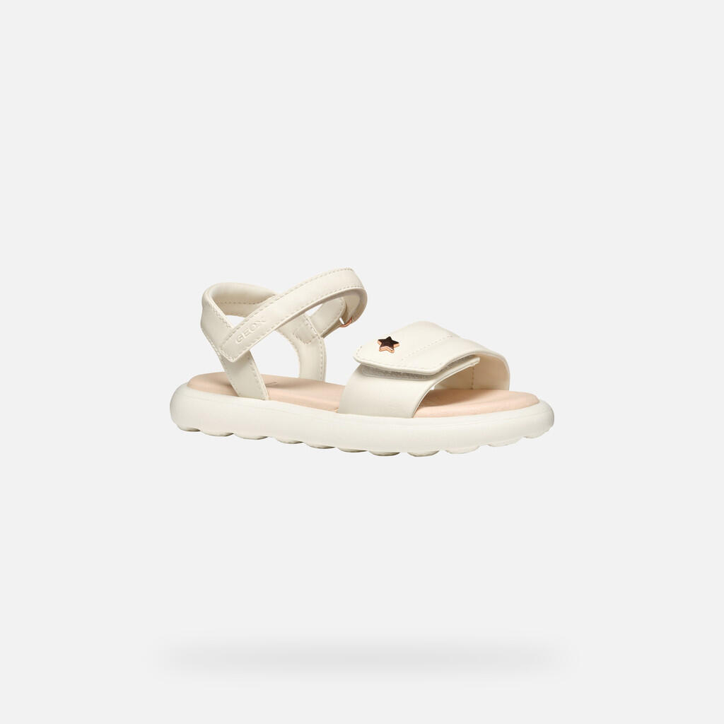 Sandales Fille J SANDAL PUFFYPOP GI Ivoire Clair 4/7
