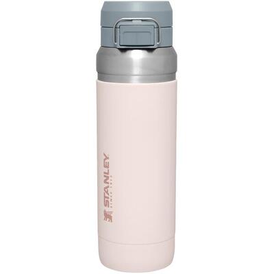Waterfles - thermosfles 1l wandelen fitness rvs drinkfles - deksel met drukknop