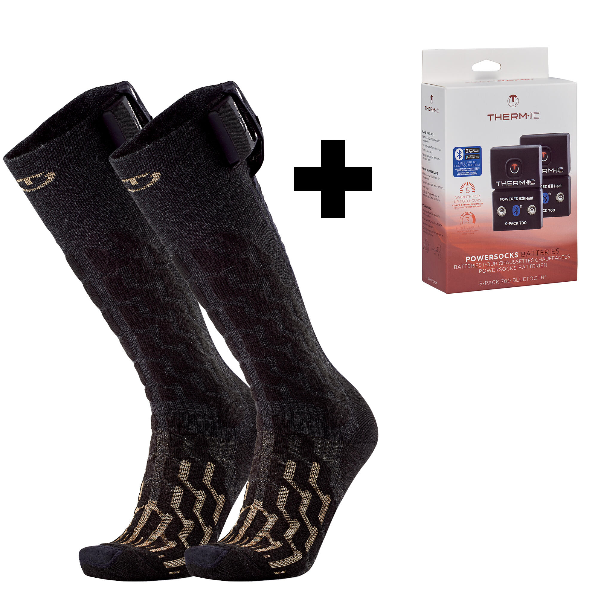 Pack de chaussettes chauffantes avec batteries - Heat Fusion Men + S-Pack 700B 3/4