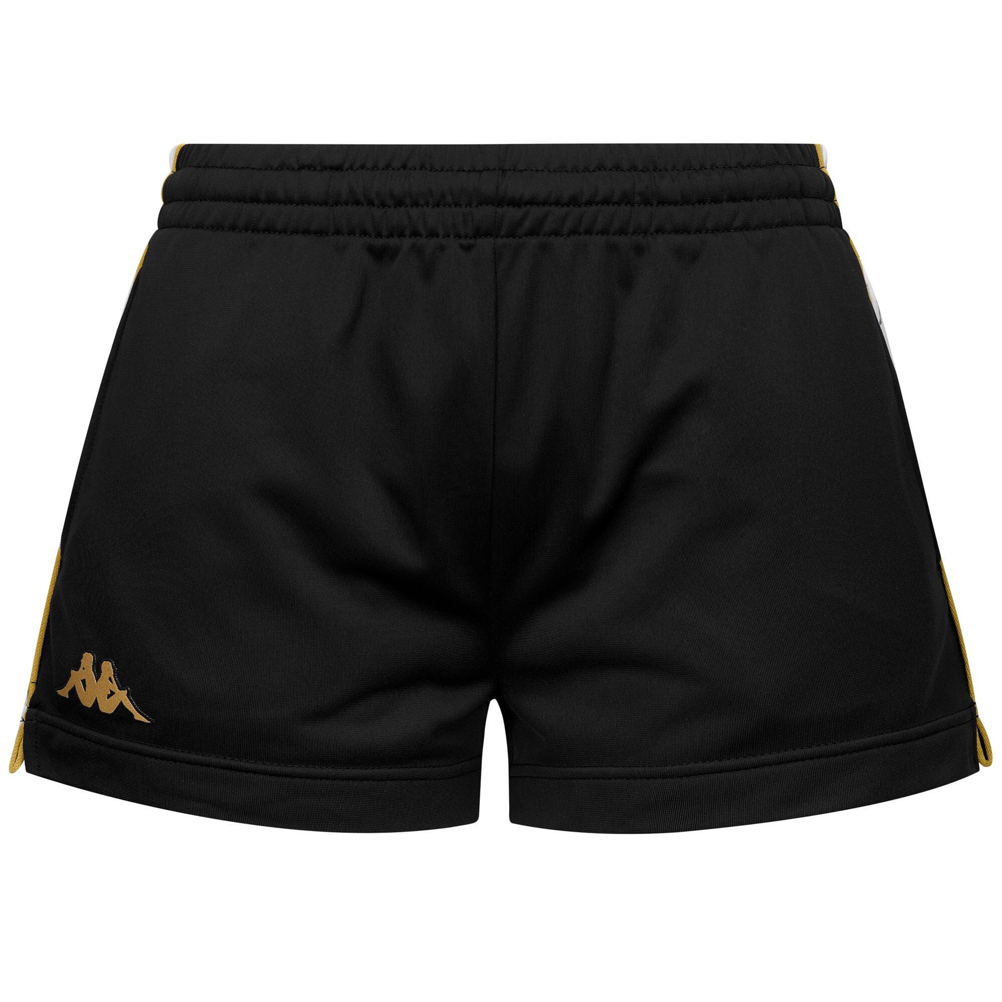 pantaloncini da donna in poliestere nero da fitness 1/4