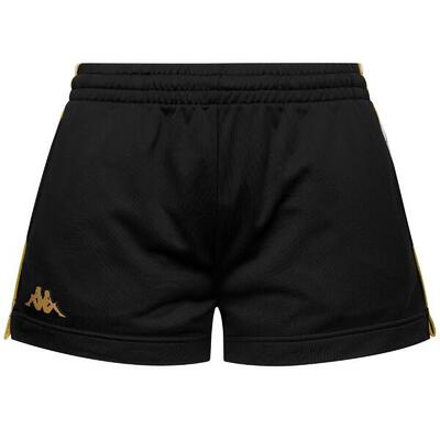 Pantaloncini sportivi da donna in poliestere nero da streetwear sportivo