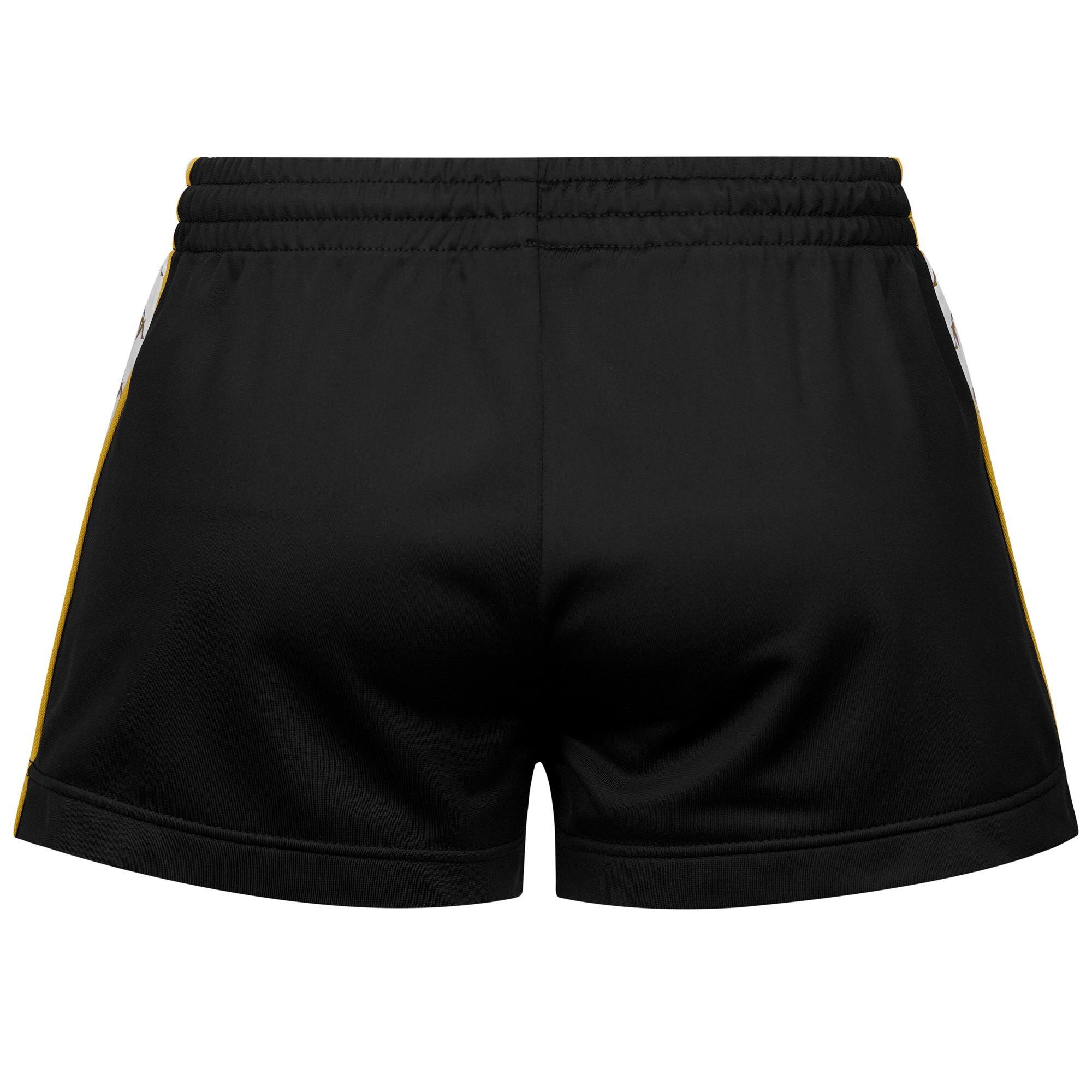 pantaloncini da donna in poliestere nero da fitness 3/4