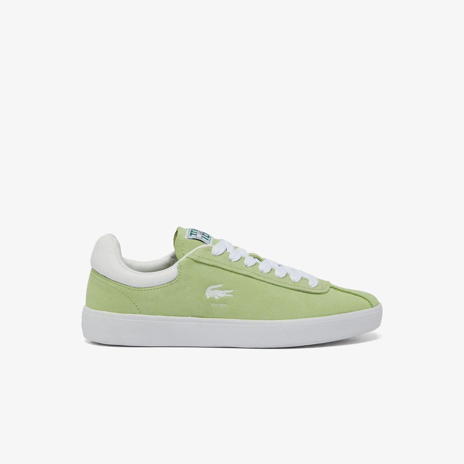 LACOSTE Womens/Ladies Baseshot Suede Trainers (Green/White)