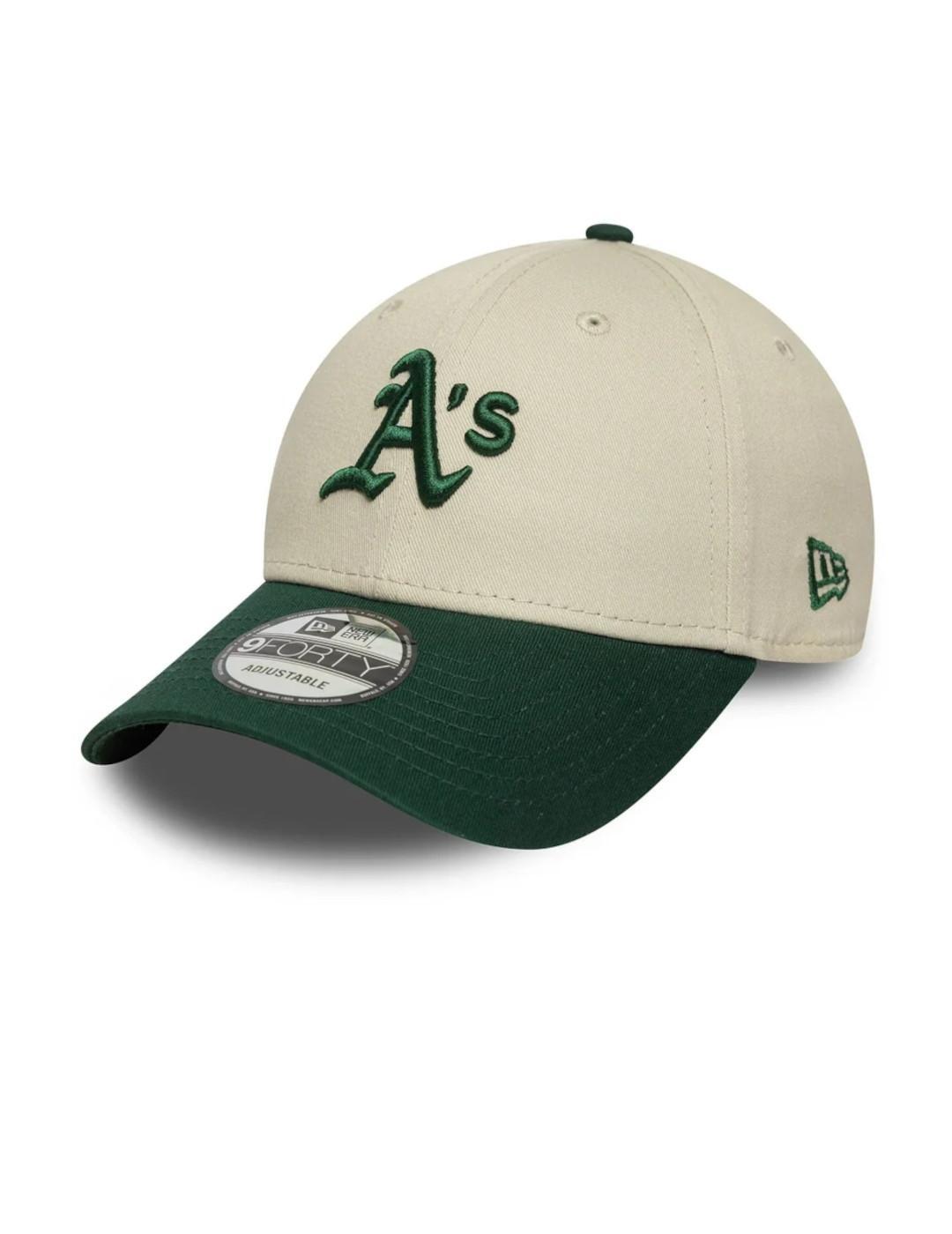 Casquette MLB Oakland Athletics New Era Color Block 9FORTY Crème 4/4
