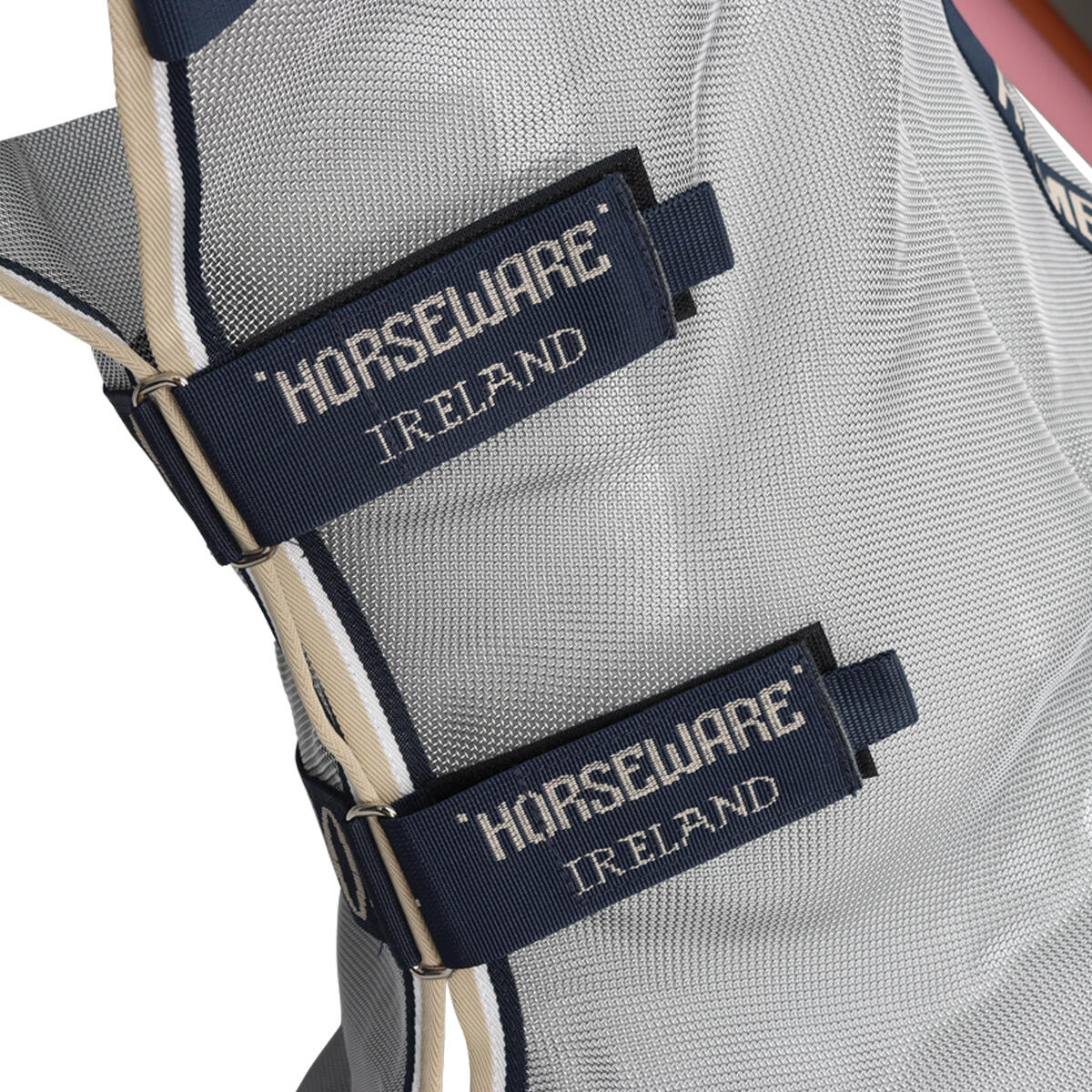 Vliegendeken Horseware Rambo Protector Met Hals Zilver-blauw 4/6