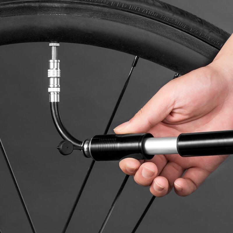 Pompka rowerowa mini z wężykiem Rockbros aluminiowa 4/6