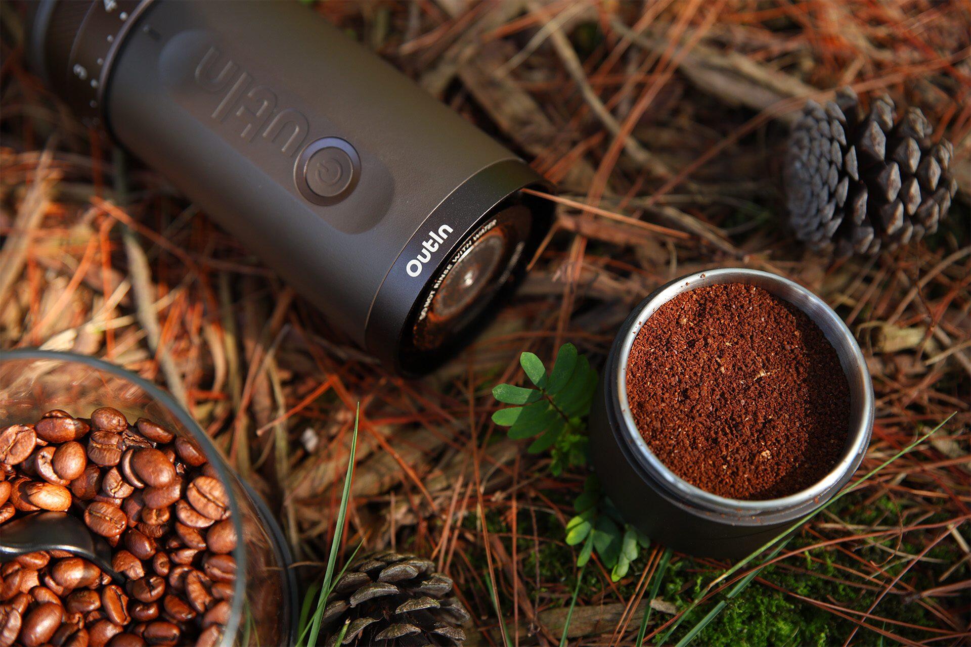 Fino Tragbare elektrische Kaffeemühle – Bohnenmühle – Tundrabraun 5/7
