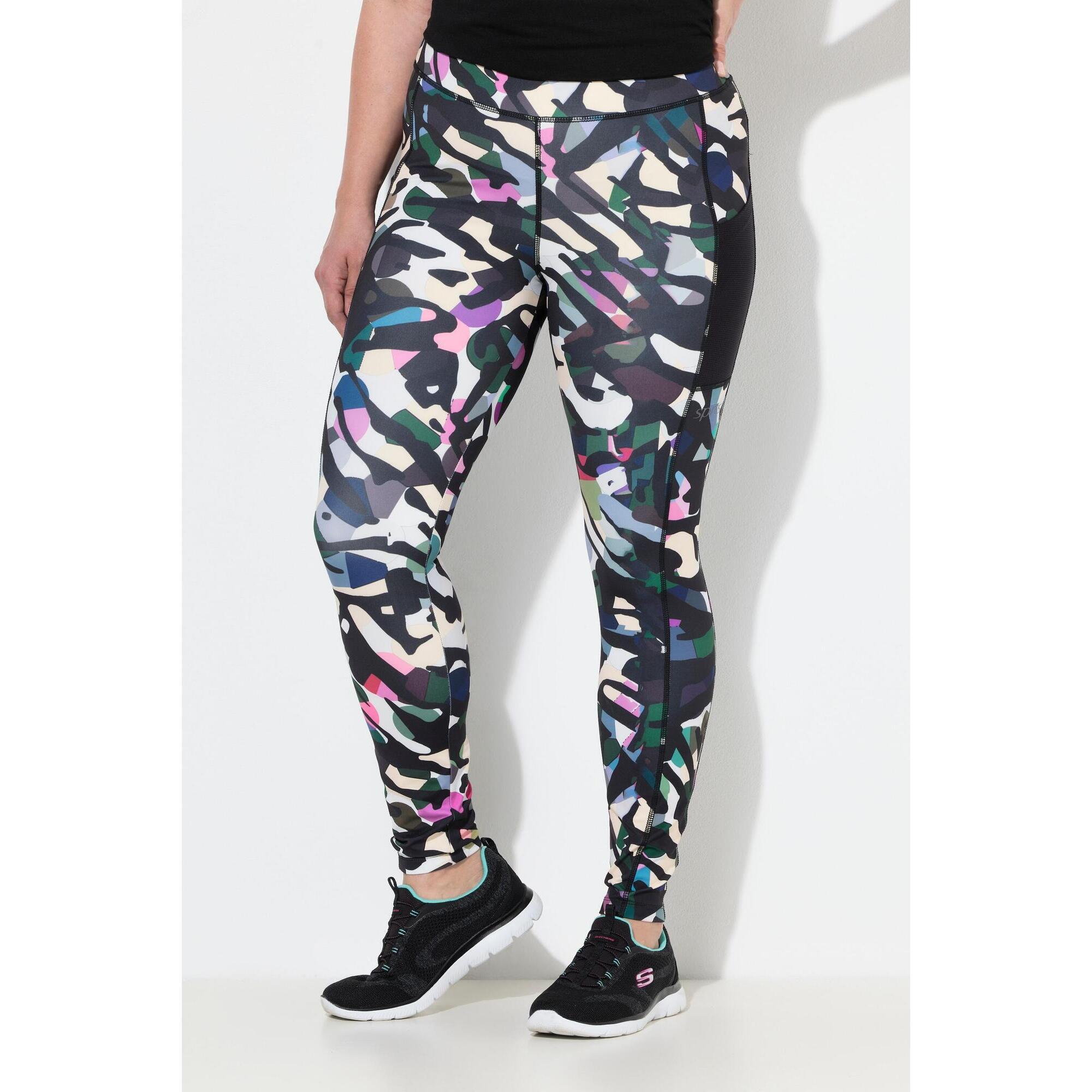 Ulla Popken - Femme Legging De Sport Avec Poches Matière Recyclée Séchant Rapidement - Legging - Noir - Decathlon