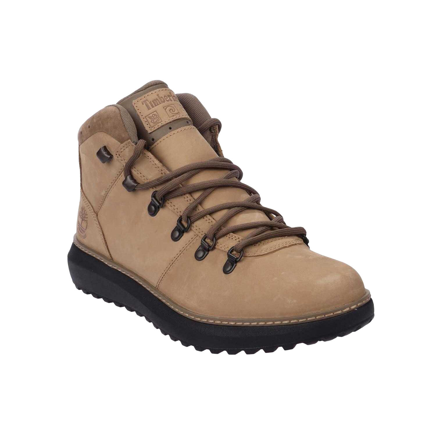 TIMBERLAND Mens Hudson Road Full Grain Leather Mid Cut Waterproof Boots (Beige)