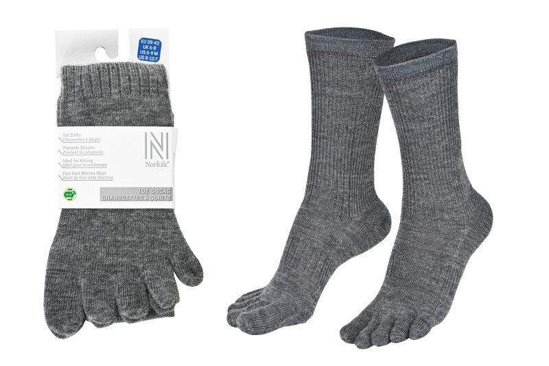 Chaussettes à orteils laine mérinos 56% - Anti ampoules - Randonnée - Bruges 2/3