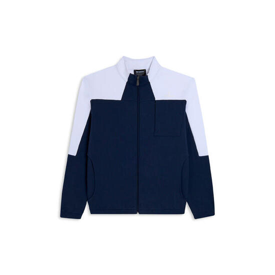 Felpa zip e collo alto con blocchi di colore