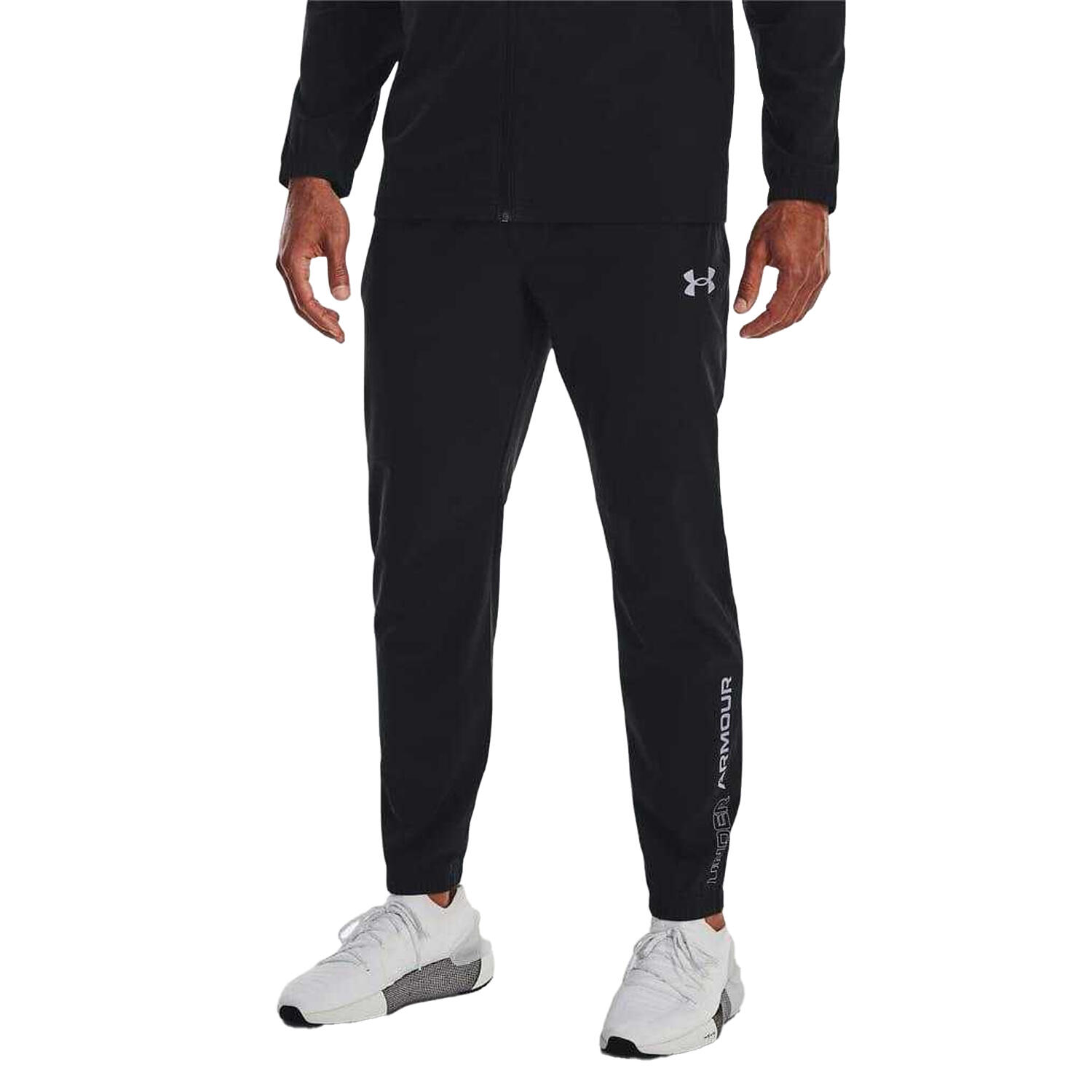 Men's Jogging Pants Under Armour Black Regular Fit, Elastic Waist 3/4
