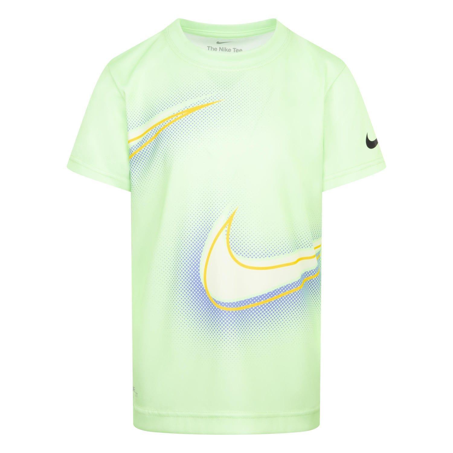 NIKE Childrens/Kids Stacked Logo TShirt (Green)