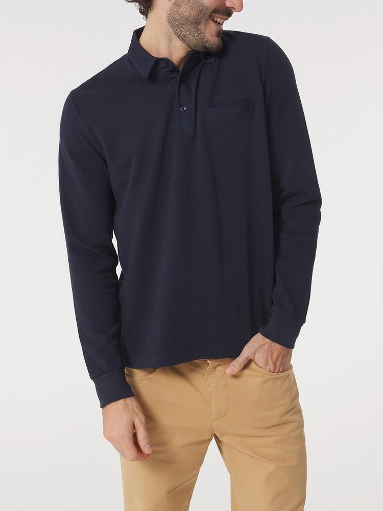 Polo de Manga Larga Azul Marino para Hombre TBS CAVEZPOL 2/5