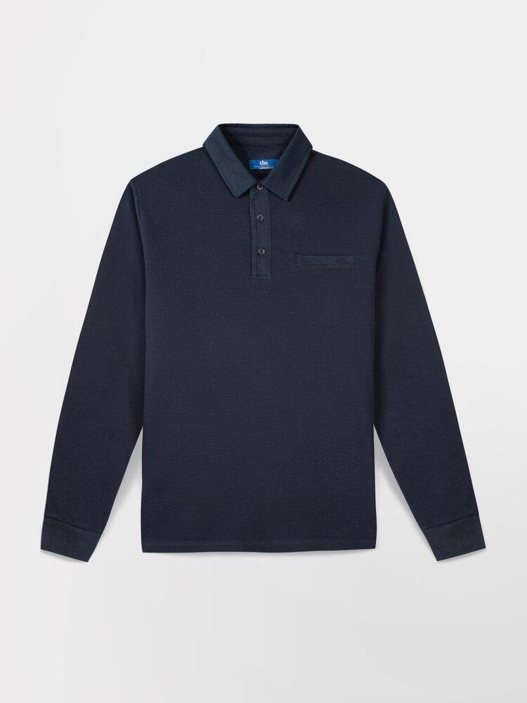 Polo de Manga Larga Azul Marino para Hombre TBS CAVEZPOL 4/5