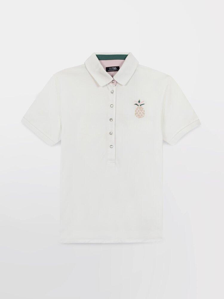 Polo blanco TBS BONIEPOL para mujer 2/5