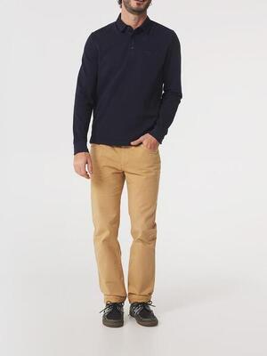 Tbs cavezpol heren polo lange mouwen donkerblauw