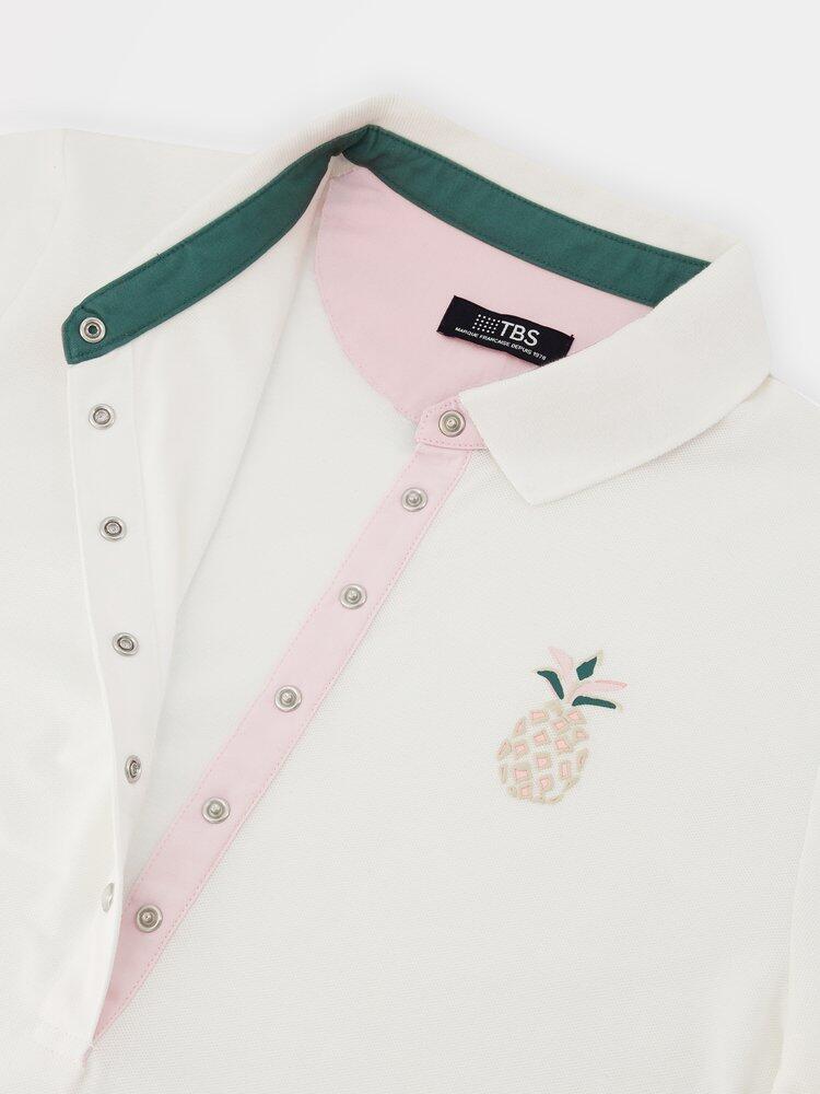 Polo blanco TBS BONIEPOL para mujer 5/5