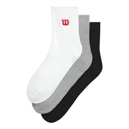 Wilson Calcetines Quarter Top Wit Grijs Zwart 3 Pairs