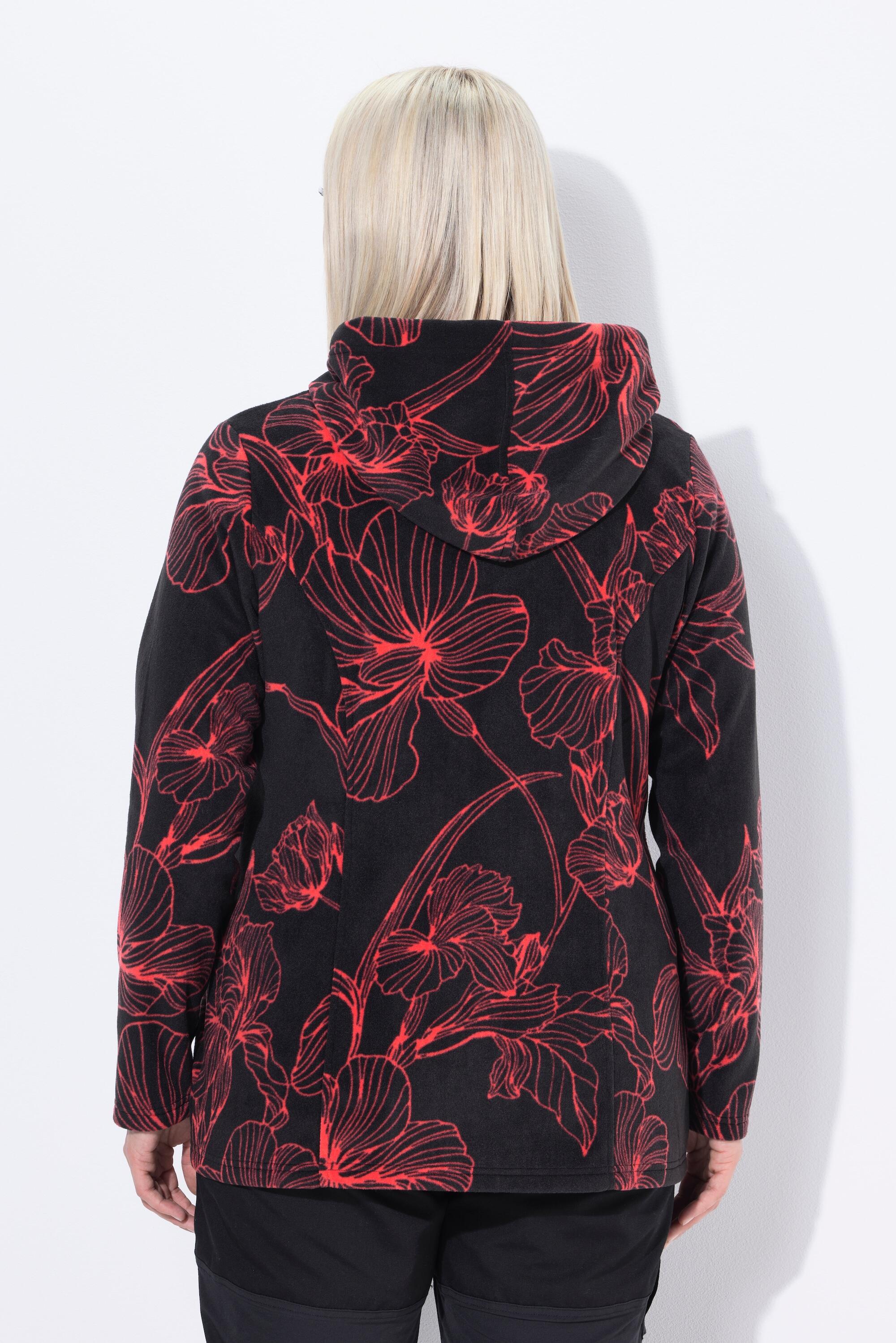 Femme Veste à capuche en polaire motif floral et manches longues 2/7