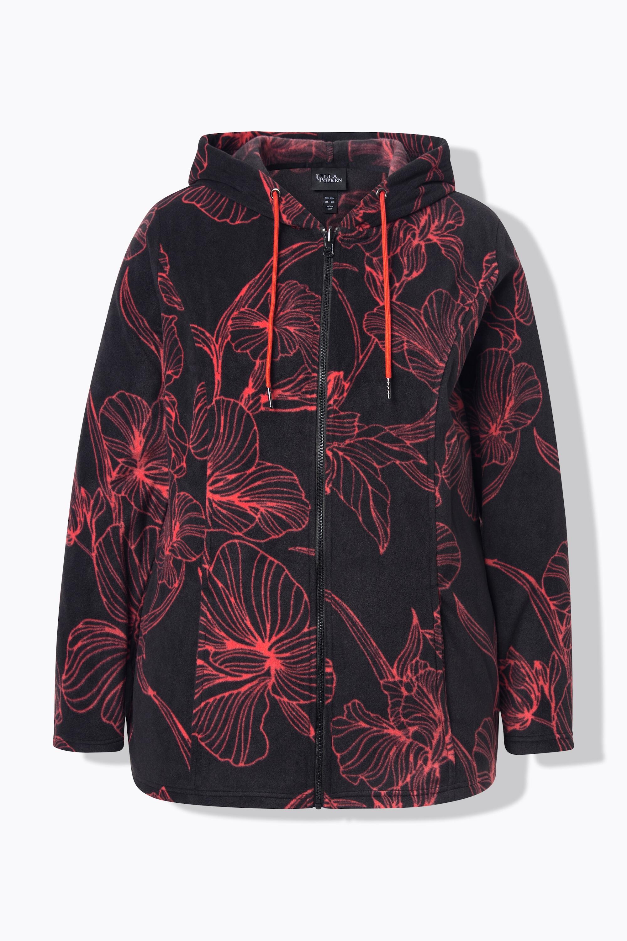 Femme Veste à capuche en polaire motif floral et manches longues 7/7