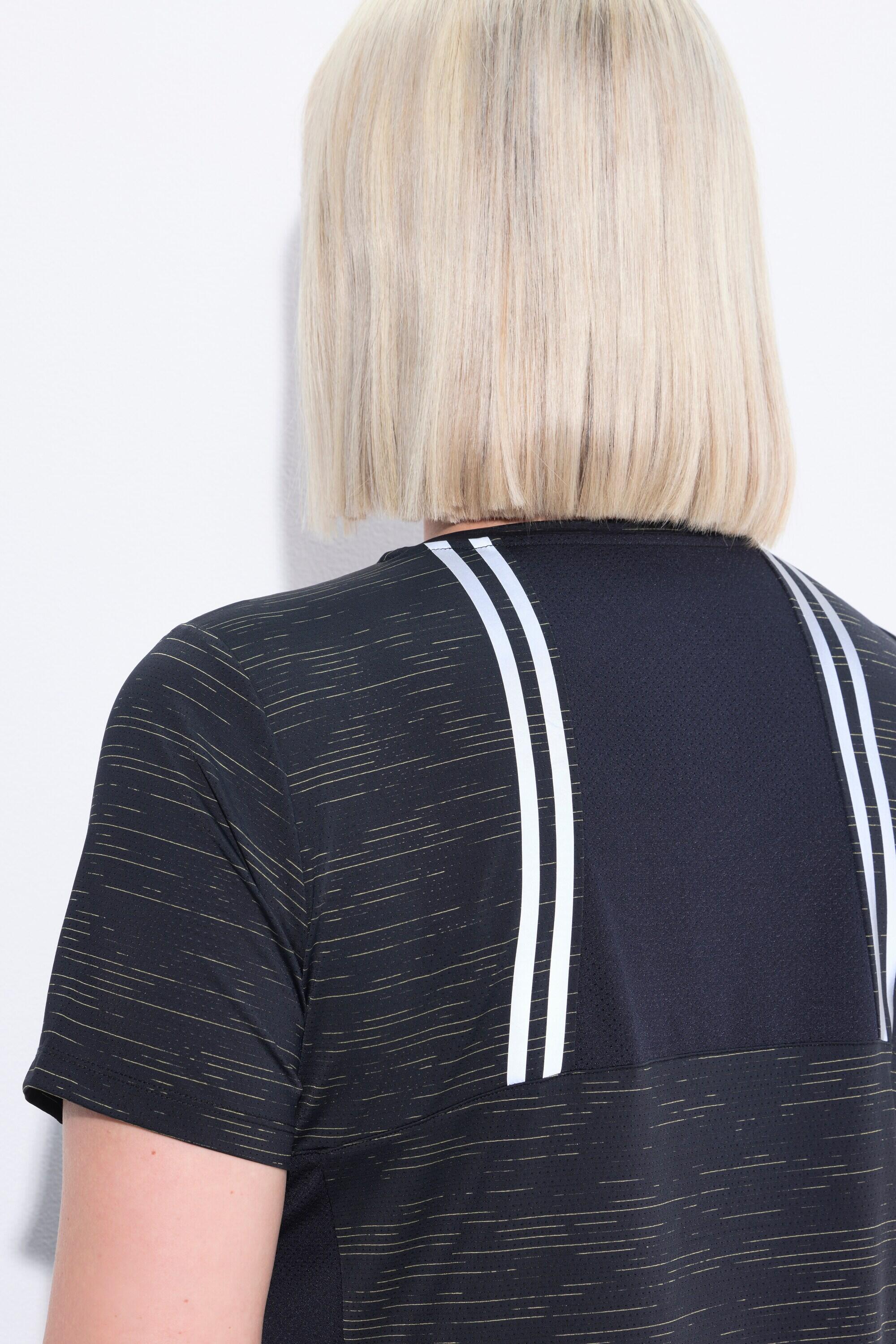 Femme T-shirt technique manches courtes et décolleté en V empiècements en mesh 3/7