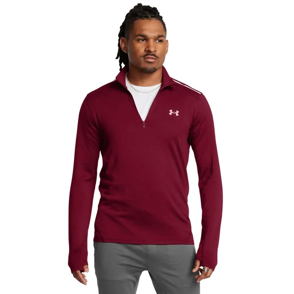 Mens Vanish Cold Weather Quarter Zip Training Top (Red)