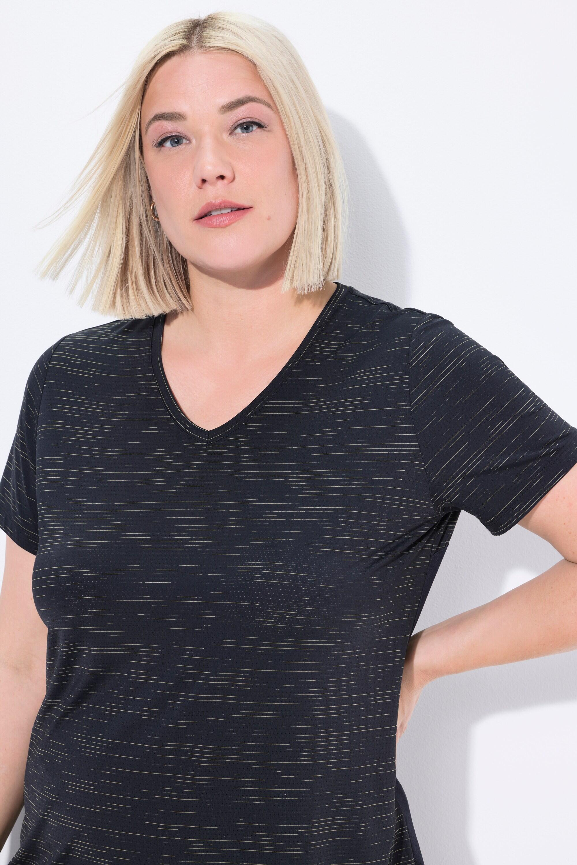 Femme T-shirt technique manches courtes et décolleté en V empiècements en mesh 4/7