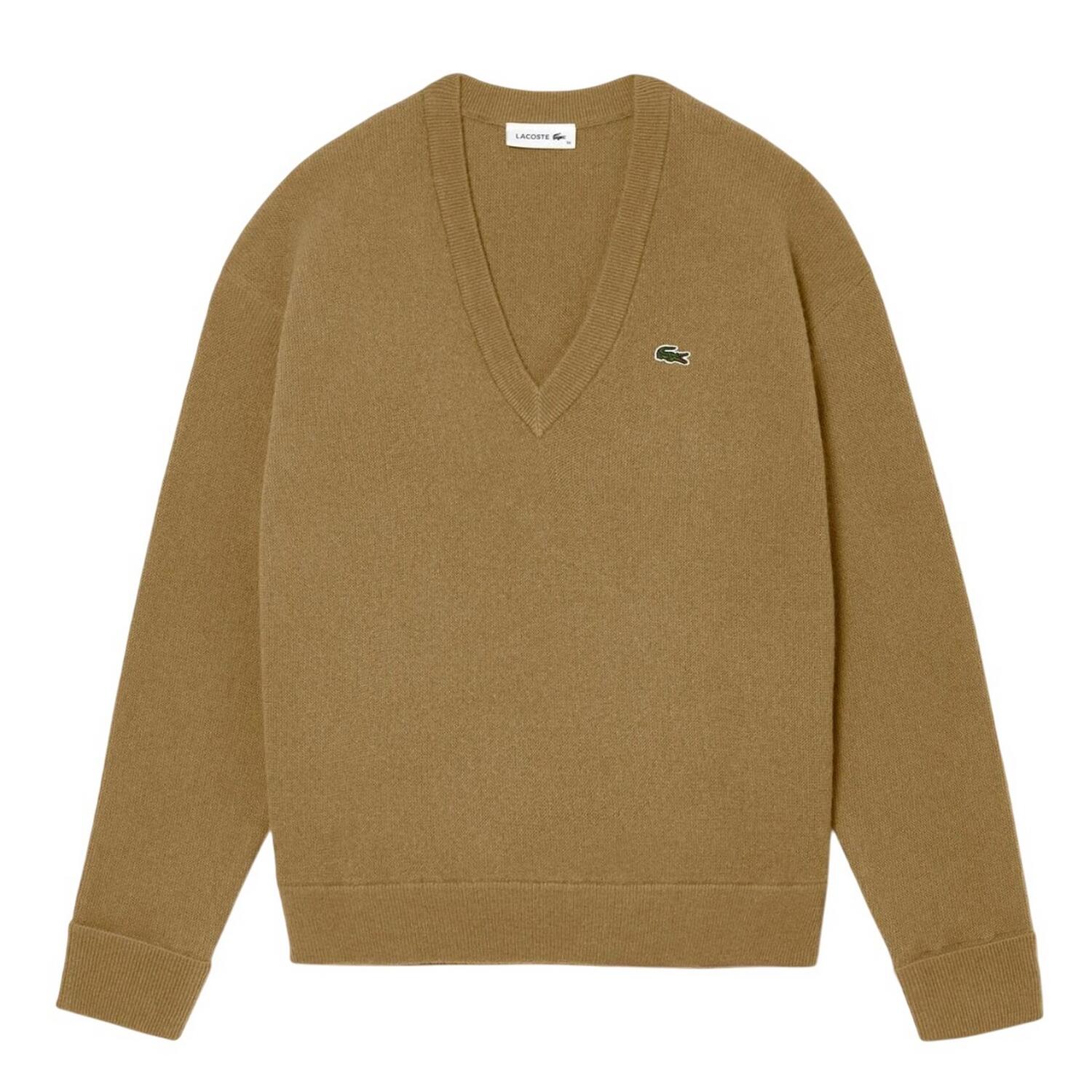 LACOSTE Womens/Ladies Carded Moss Stitch Relaxed Fit Jumper (Brown)