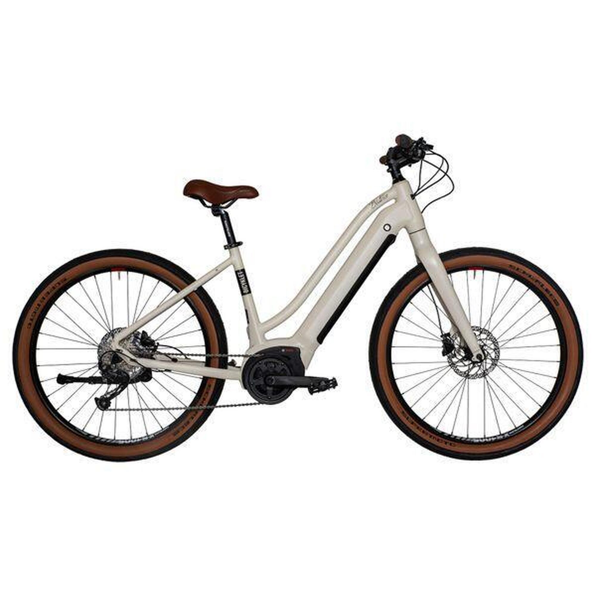 Bicyklet - Vélo Fitness Électrique Bicyklet Béatrice Shimano Altus 9v 500 Wh 27.5'' Blanc - Vélo Ville - Blanc - Decathlon