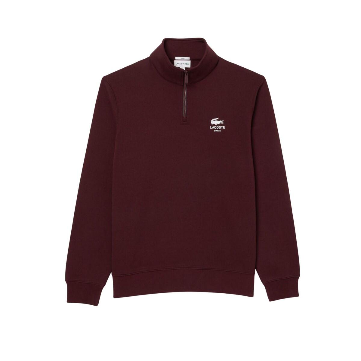 LACOSTE Unisex Adult HighNeck Sweatshirt (Maroon Red)