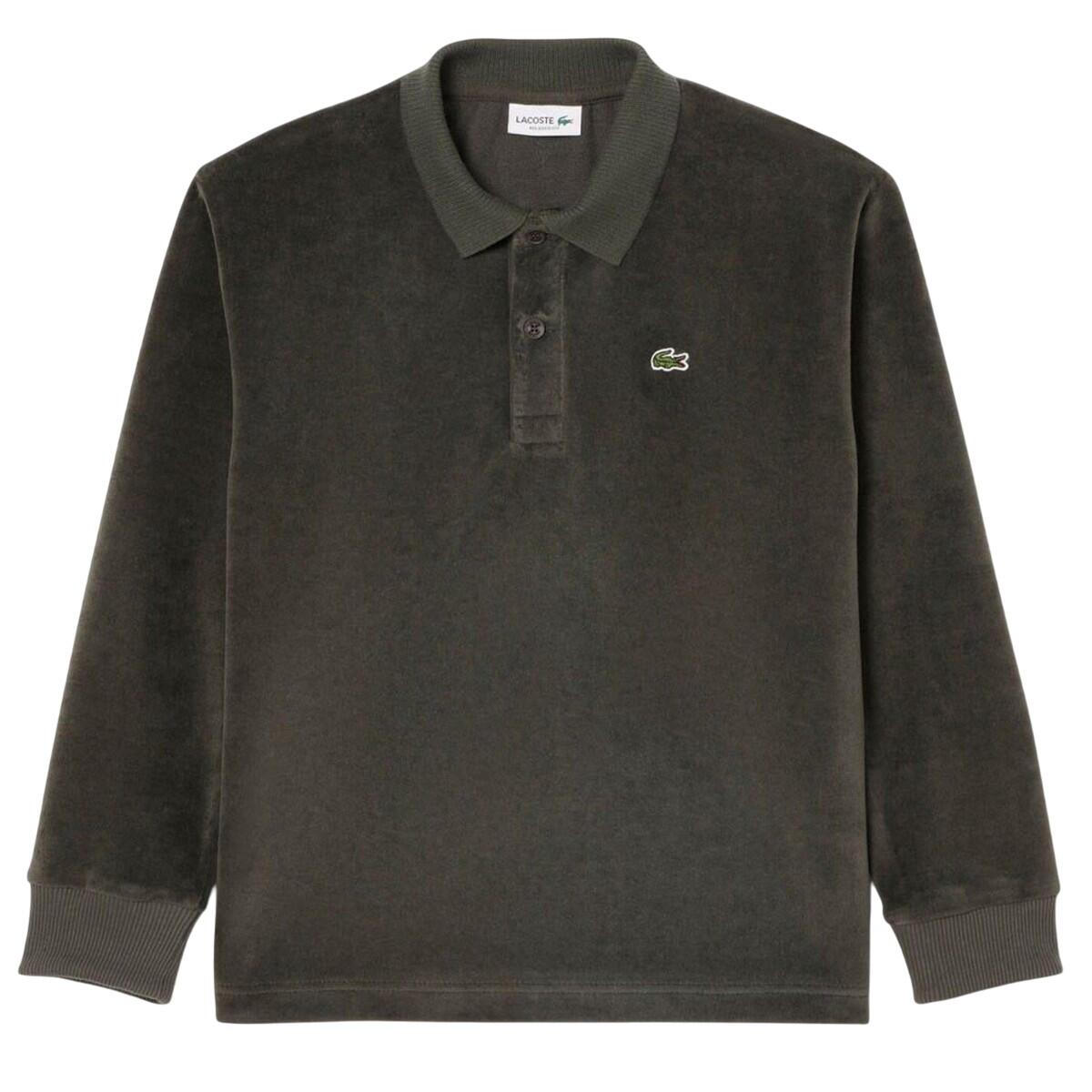 LACOSTE Childrens/Kids Velour LongSleeved Polo Shirt (Green)