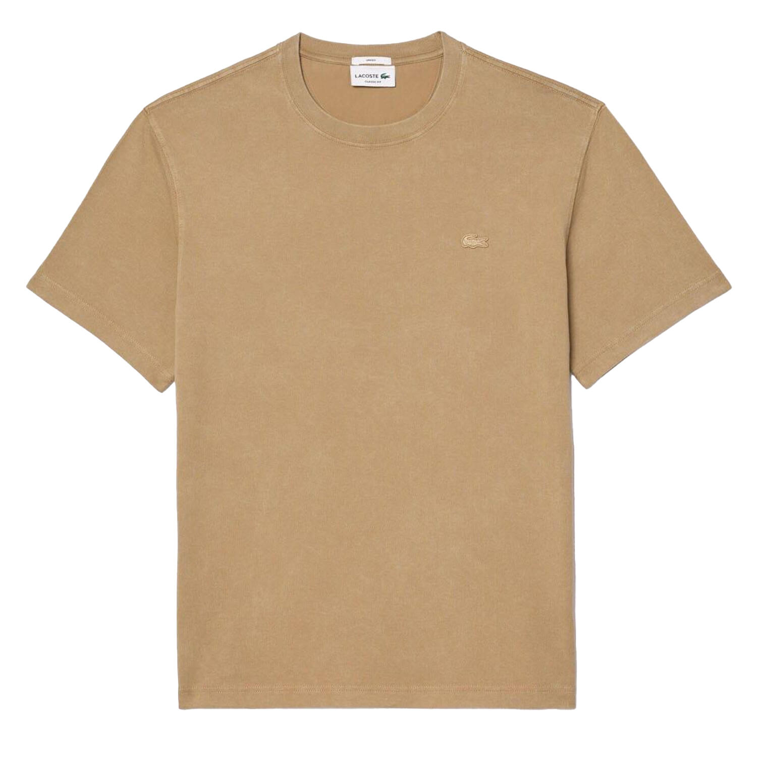 LACOSTE Unisex Adult Heavy Cotton Washed TShirt (Beige)