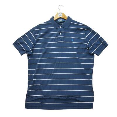 Tweedehands - korte mouw heren polo donkerblauw - goede staat