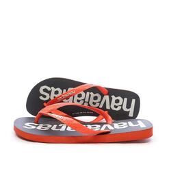 Tongs Noir/Rouge Homme Havaianas Logomania
