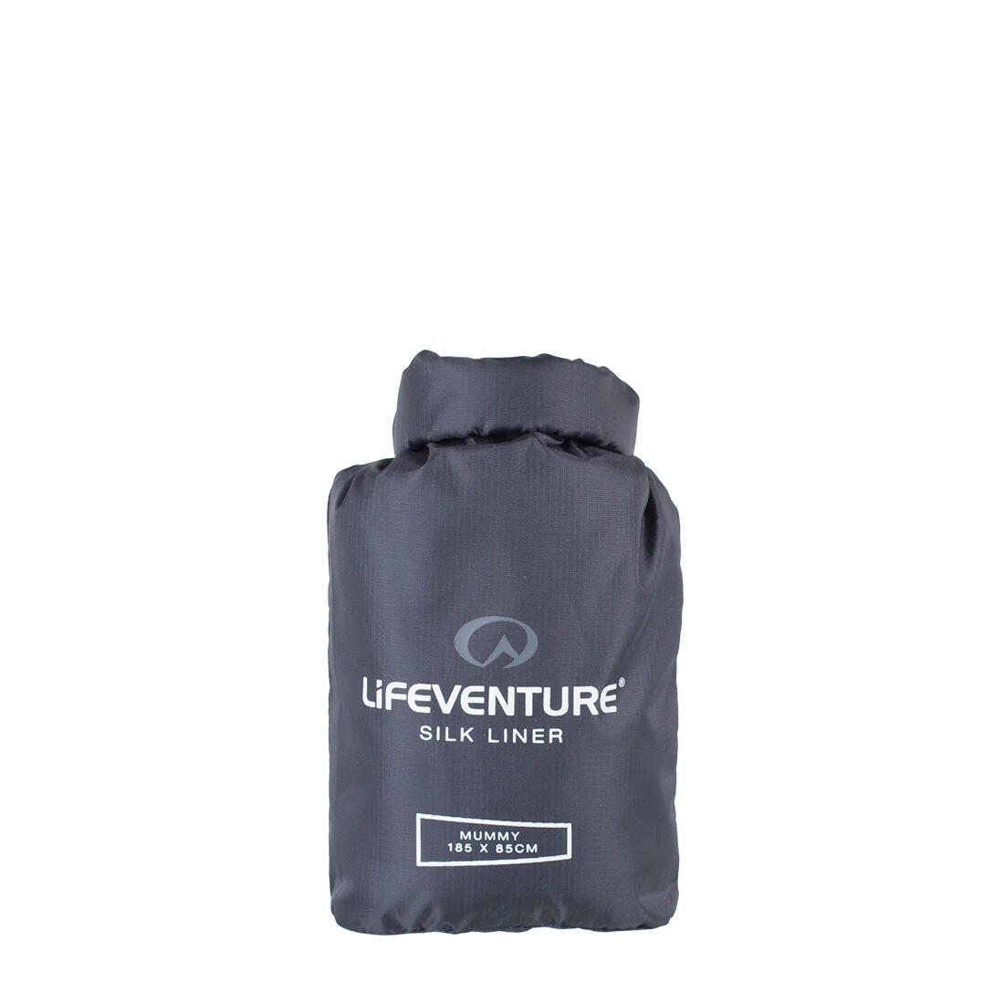 Liner sac de couchage Lifeventure soie 100% gris forme momie ultra léger 3/4