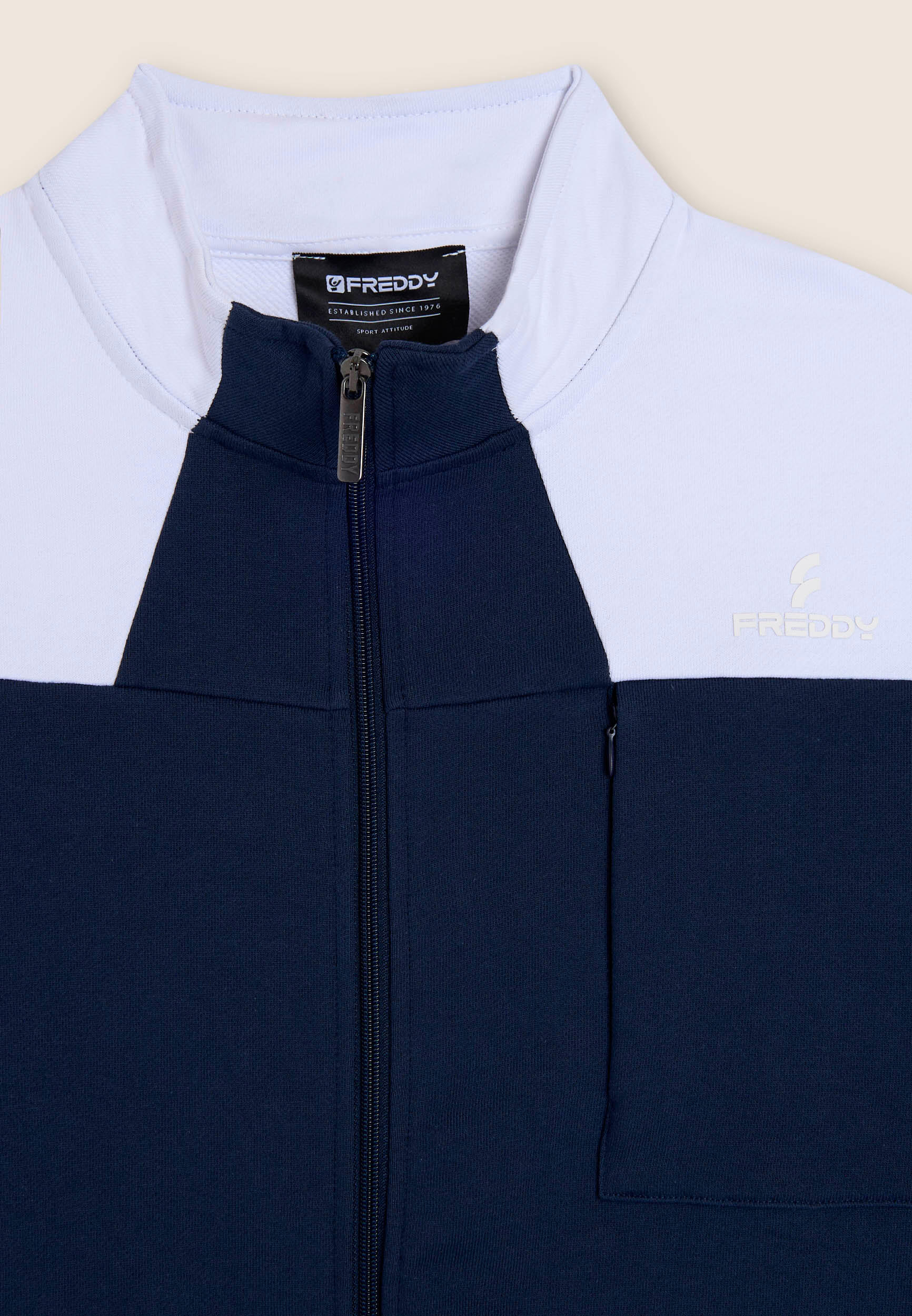 Sweat-shirt zippé à col montant à motifs colorés 3/3