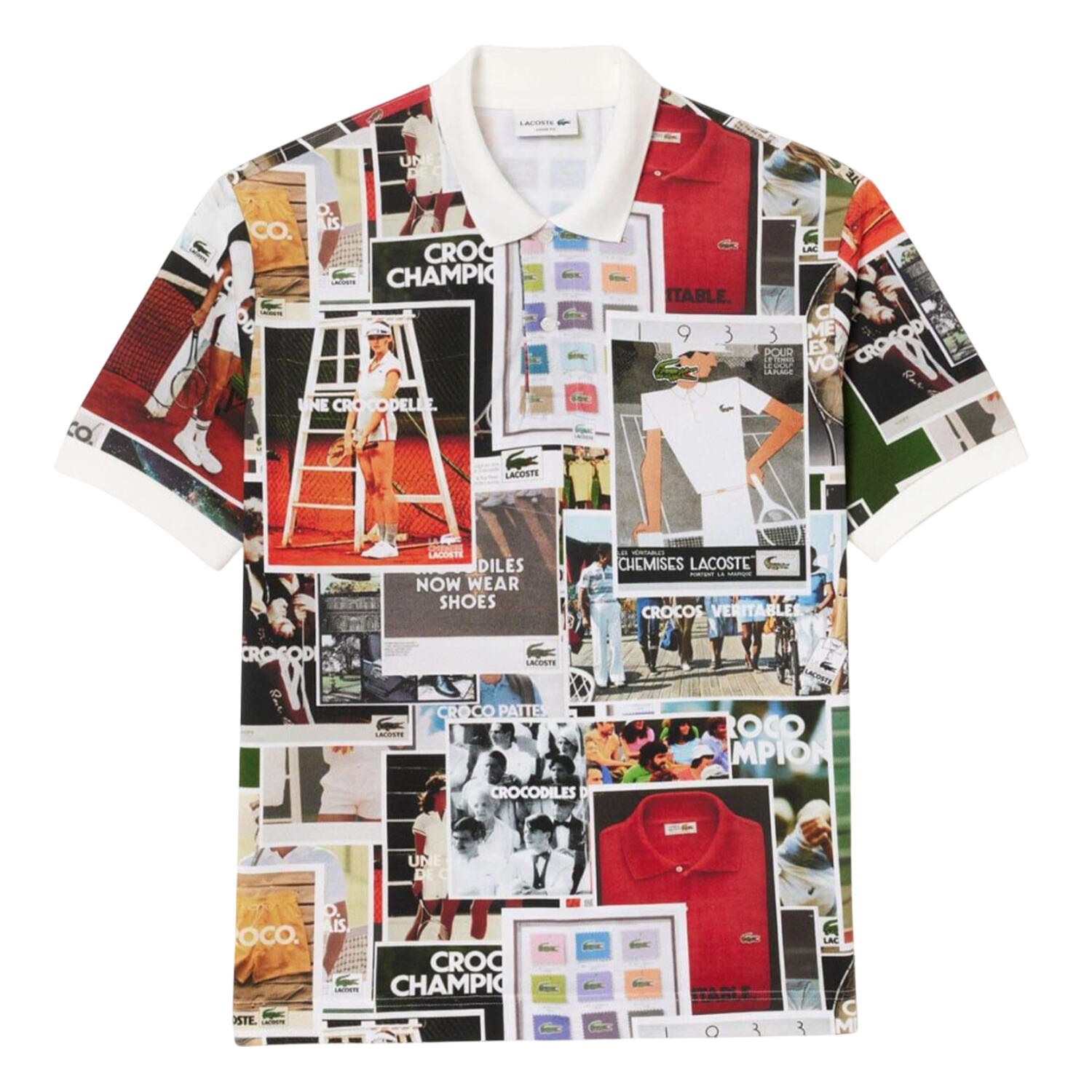 LACOSTE Mens L.12.12 Printed Loose Fit Polo Shirt (Multicoloured)