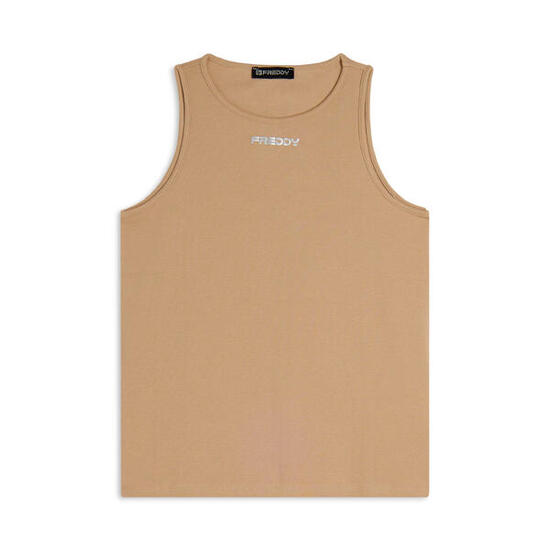 Canotta donna regular fit in cotone elasticizzato