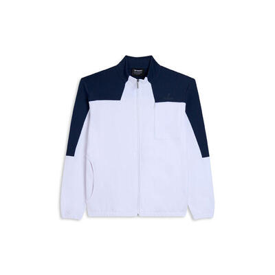 Felpa zip e collo alto con blocchi di colore