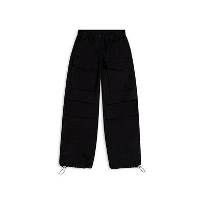 Pantaloni cargo in popeline con tasche frontali