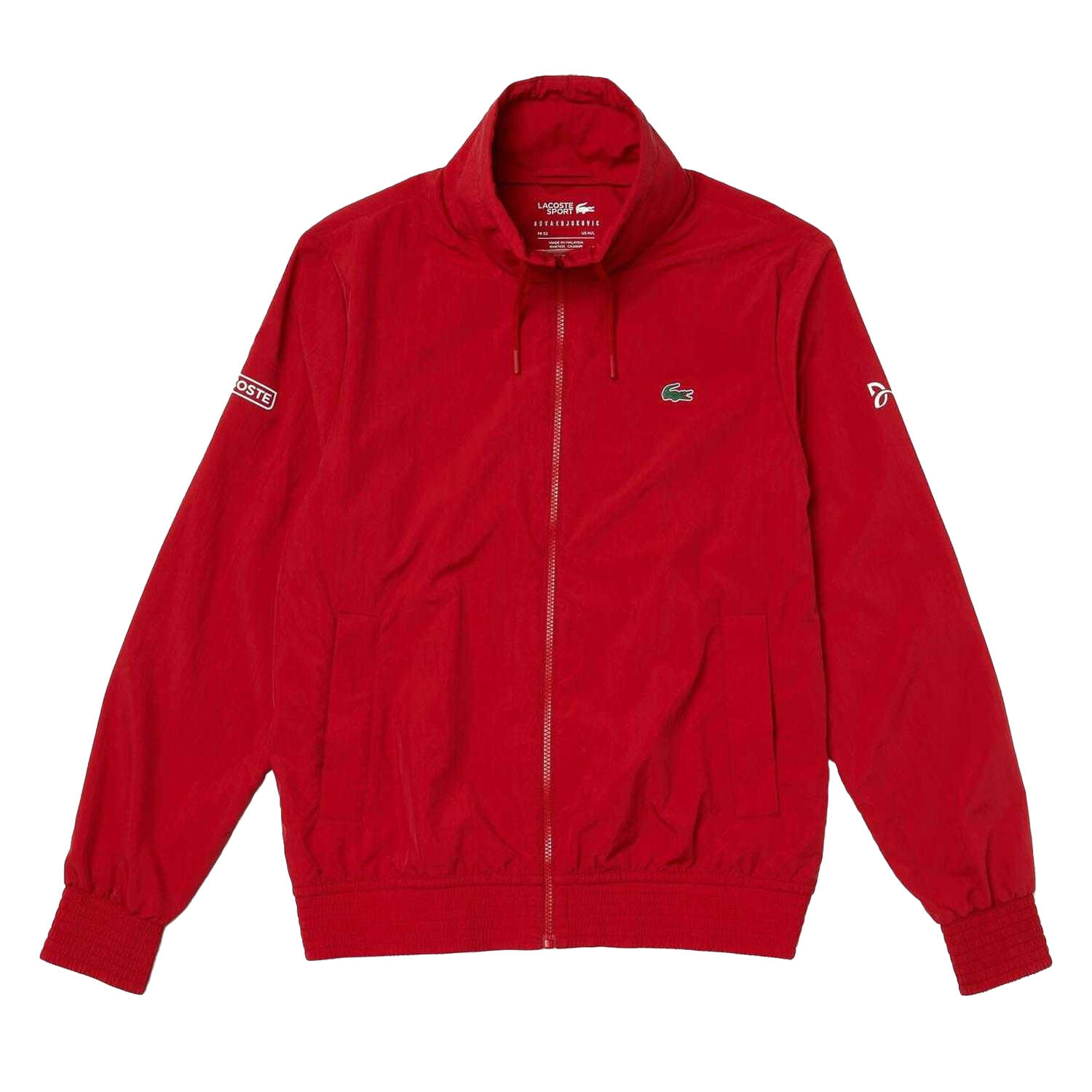LACOSTE Mens Sport X Novak Djokovic Lightweight Full Zip Jacket (Red)