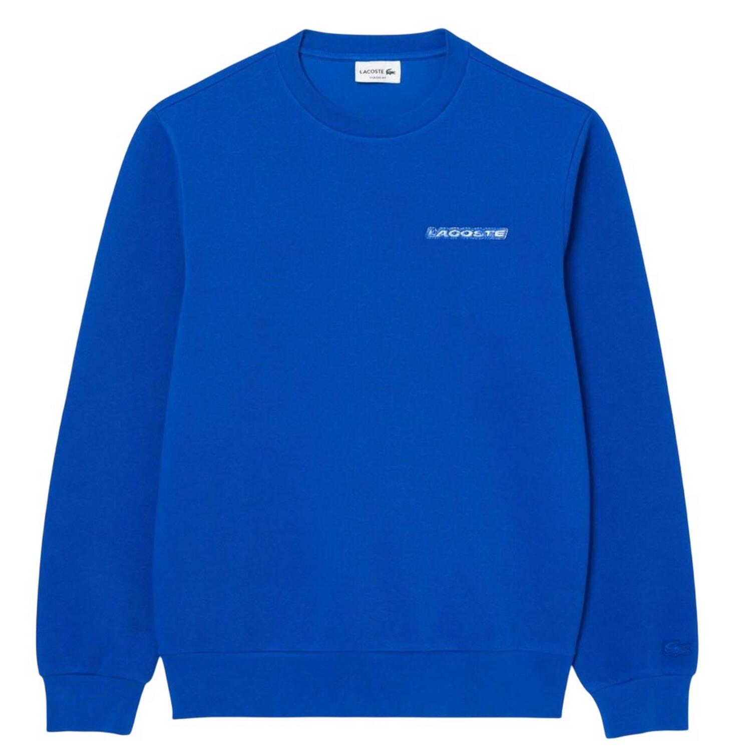 LACOSTE Mens Accent Pique Badge Sweatshirt (Blue)