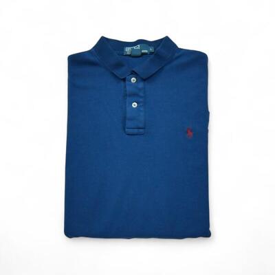 Tweedehands - korte mouw heren polo donkerblauw - als nieuw