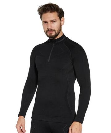 Bluza męska z krótkim ekspresem wełniana Brubeck EXTREME MERINO